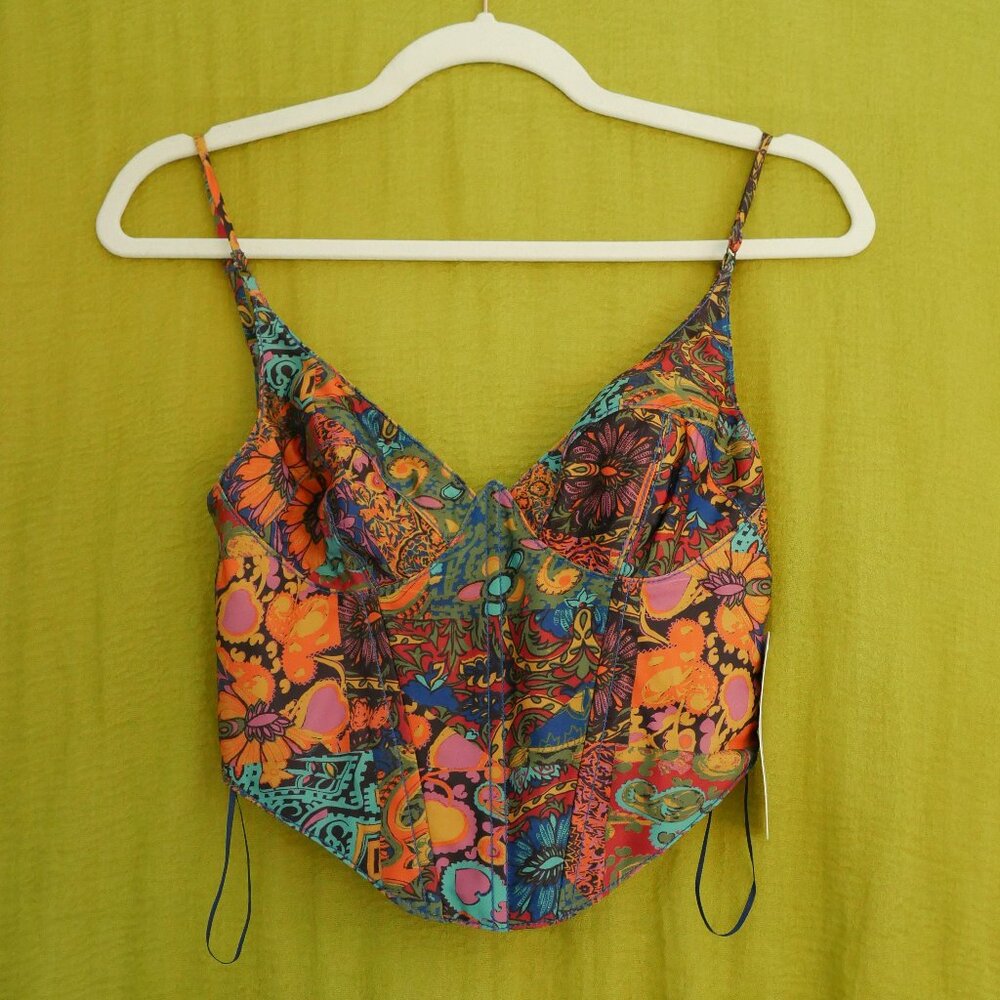 NWT Urban Outfitters Patterned Corset Top, size Small
